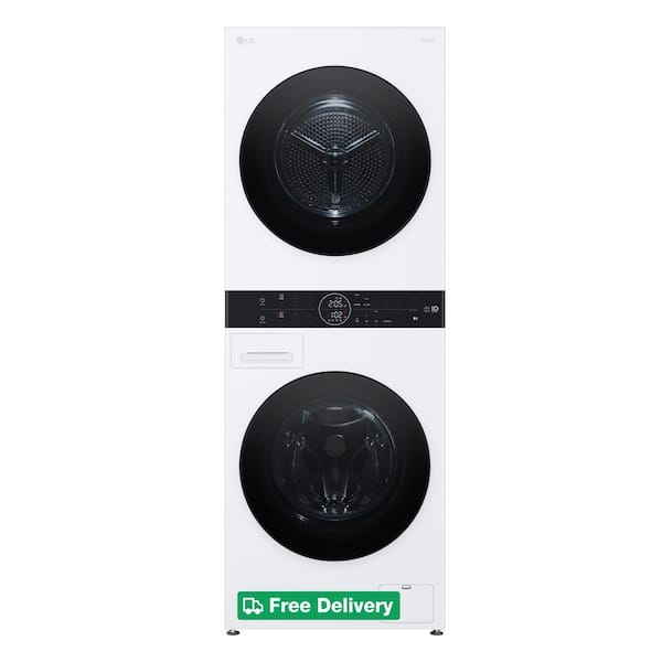 2.4 cu. ft. Washer, 4.2 cu. ft. Dual Inverter Heat Pump Ventless Electric Dryer, Washtower, Center Control AIDD in White