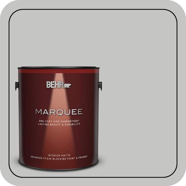 BEHR MARQUEE 1 gal. #N520-2 Silver Bullet Matte Interior Paint & Primer