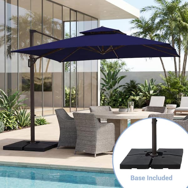 extendable patio table with umbrella hole Mallin Fulton Rectangular Extension Dining Table with Umbrella Hole Aluminum