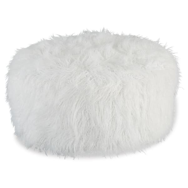 Signature DESIGN BY ASHLEY Galice White Polyester Round Oversized Accent Ottoman