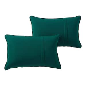 Sunbrella Forest Rectangle Outdoor Throw Pillow with Pleat (2-Pack)