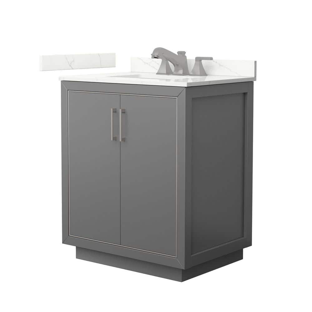 Icon 30 in. W x 22 in. D x 35 in. H Single Bath Vanity in Dark Gray with Giotto Quartz Top price history on PriceWatchPro