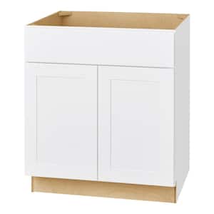 Avondale 30 in. W x 24 in. D x 34.5 in. H Ready to Assemble Plywood Shaker Sink Base Kitchen Cabinet in Alpine White