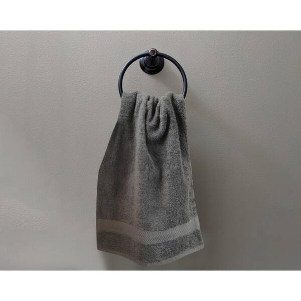 Delara 20 in. x 30 in. Sharkskin Grey Feather Touch Quick Dry Solid 100% Organic Cotton 650 GSM Hand Towel (Pack of 6)