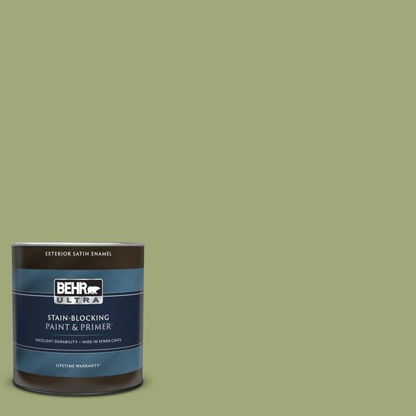 BEHR ULTRA 1 qt. #T18-16 Nurturing Satin Enamel Exterior Paint & Primer ...