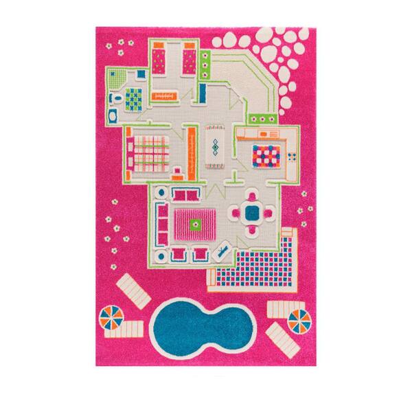 Playhouse Pink 3D 4 ft. x 6 ft. 3D Soft and Cozy NonToxic