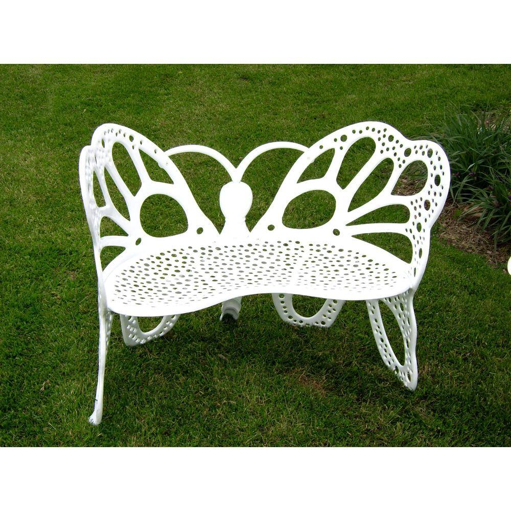 Elegant White Aluminum Butterfly Garden 4-Piece Set