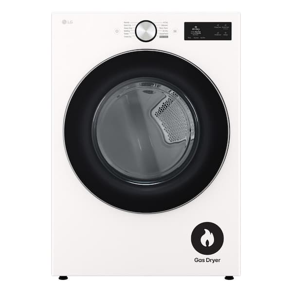 7.4 cu. ft. Vented SMART Stackable Gas Dryer in Alpine White with TurboSteam, AI Sensing and LCD Display