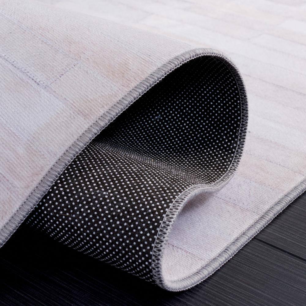 Gray and Ivory Faux Fur 9' x 12' Non-Slip Area Rug