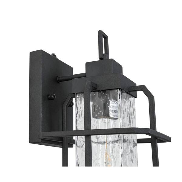 Jushua 7.09 in. 1-Light Sand Black Flush Mount Outdoor