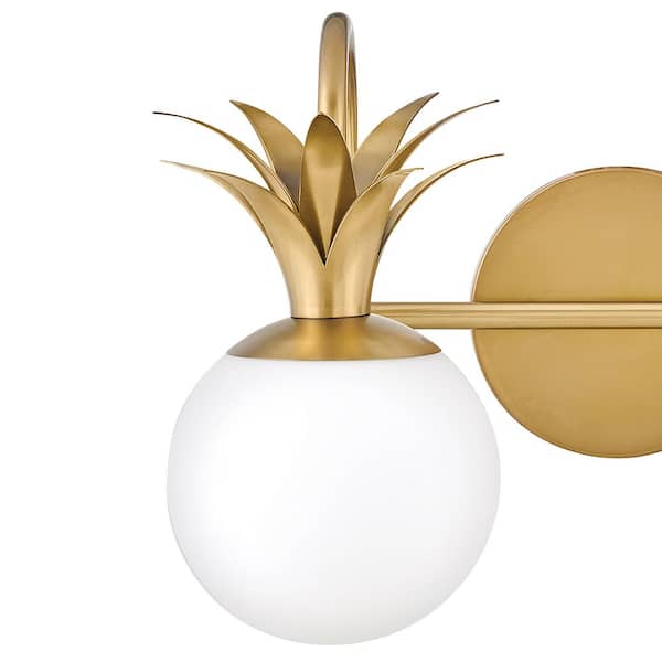 HINKLEY - Palma 14.75 in. 2-Light Heritage Brass Vanity Light