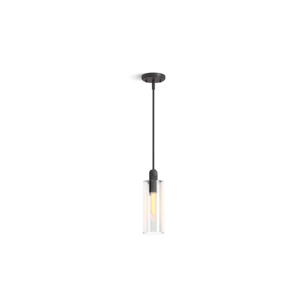 Crue 1-Light Matte Black 4 in. Pendant Light with Clear Glass Shade price history on PriceWatchPro