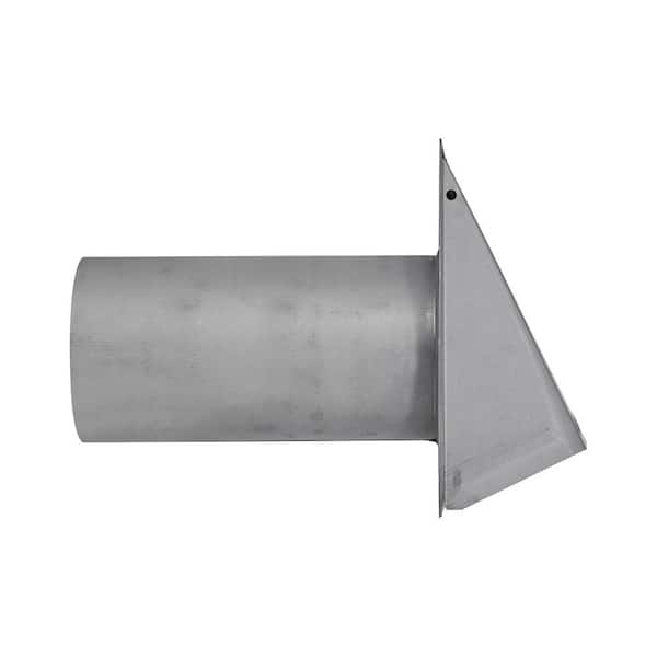 6 in. 26-Gauge Paint-Grade Galvanized Wall Exhaust Hood Vent with Damper, Wire Mesh Screen, and 11 in. Pipe in Gray