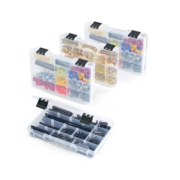 Husky 11 in. 17-Compartment Small Parts Bin Organizer (4-Pack)