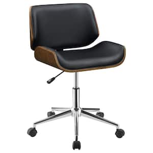 Addington Faux Leather Adjustable Height Office Chair in Black and Chrome