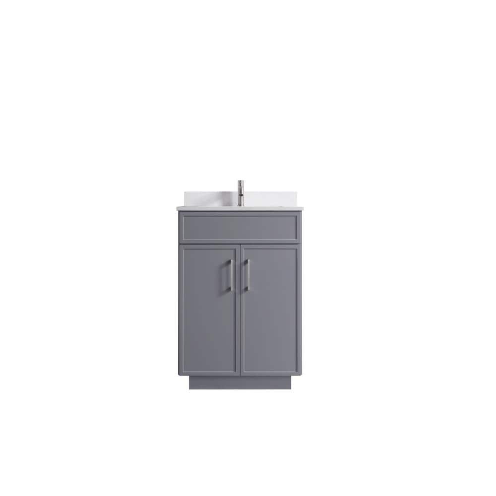 VSC 24in. W x 22in. D x 35in. H Single Sink Freestanding Bath Vanity in Gra