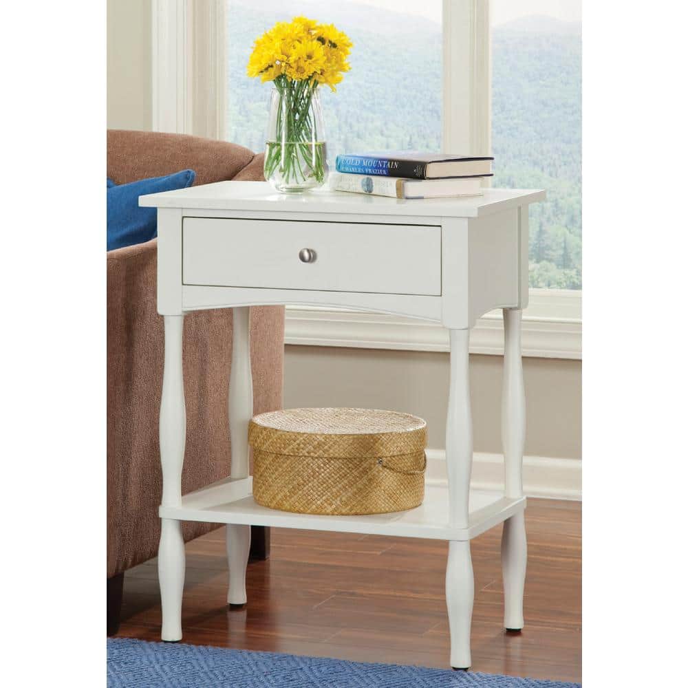 Shaker Cottage Ivory Storage End Table