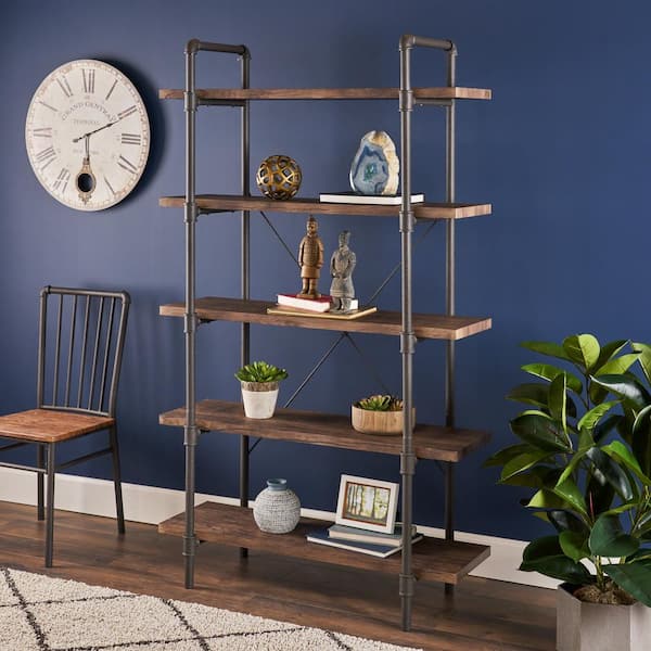 70 Halifax 5 Shelf Bookshelf Golden Brown - WyndenHall