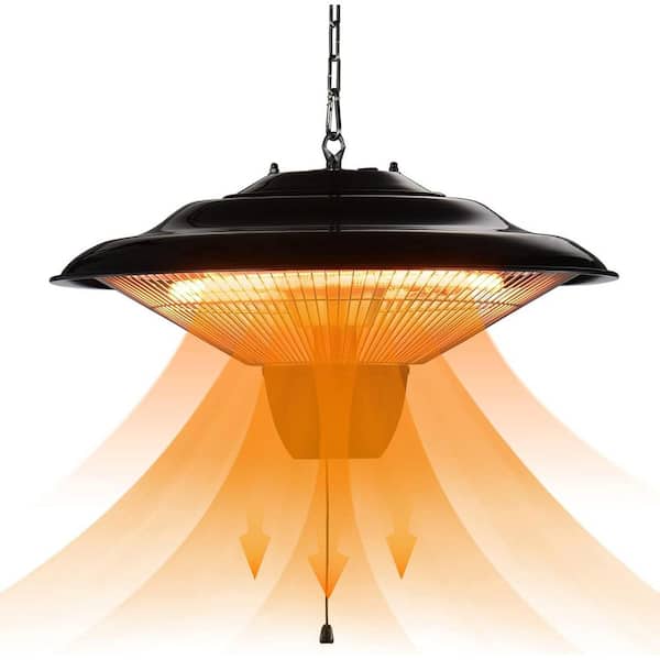 1500-Watt Portable Infrared Electric Radiant Patio Heater with Pull Line Power Control for Home and Outdoor Use