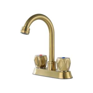 8 in. Widespread 1.2 GPM Double Handle Bathroom Sink Faucet in Brushed Gold