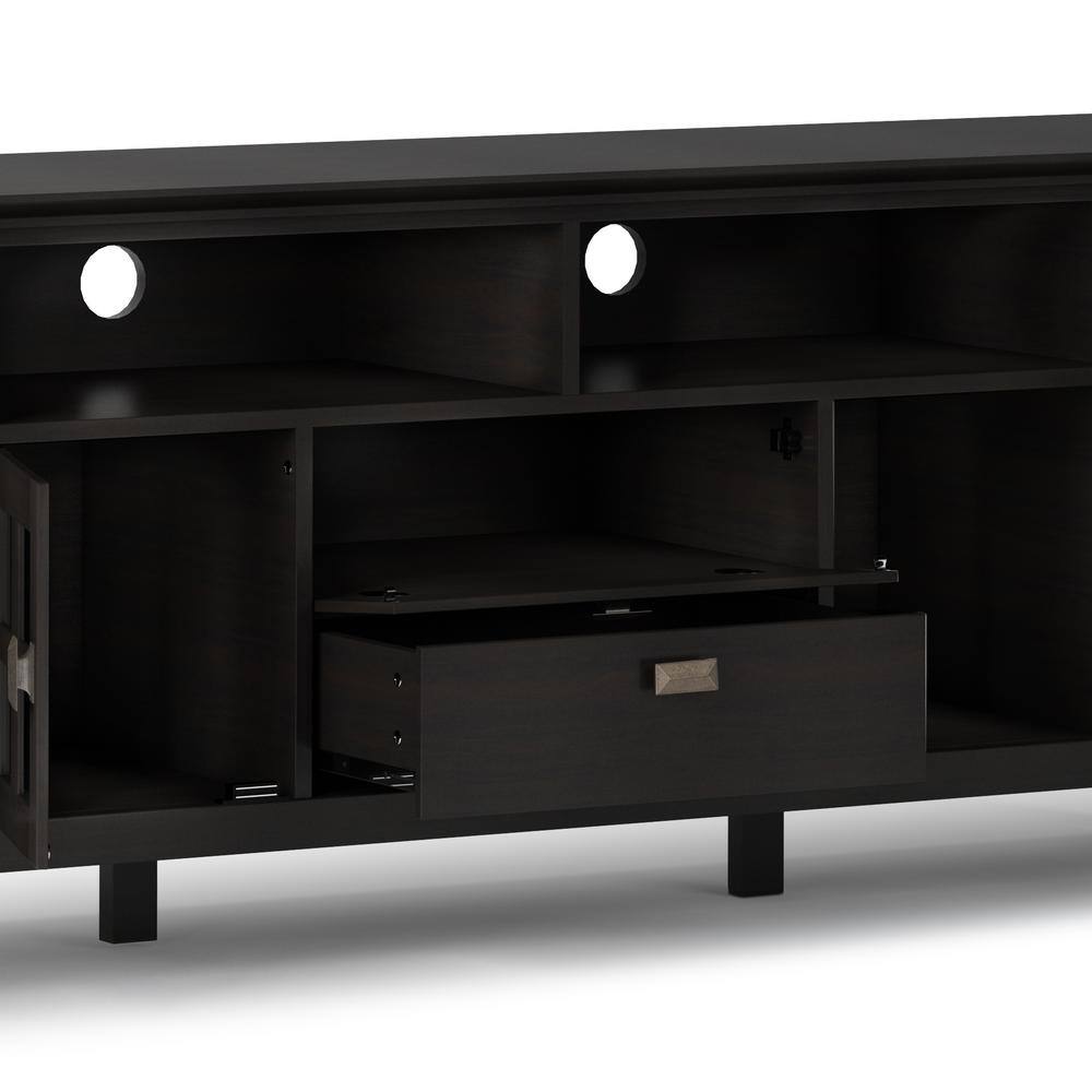 Hickory Brown Artisan 72" Solid Wood Media Stand with Storage