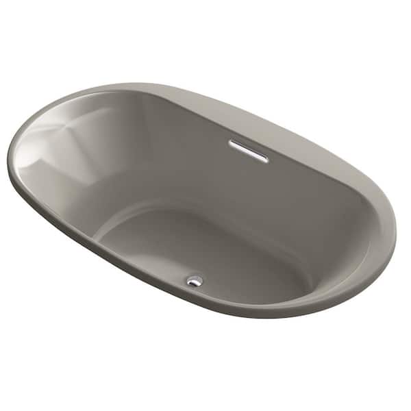 KOHLER Underscore 72 in. x 42 in. Oval Soaking Bathtub with Center Drain in Dune