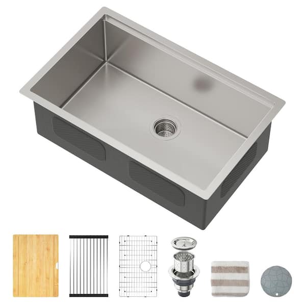 Lycvki 30 in. x 18 in. Undermount Stainless Steel Kitchen Lycvki 30 in. x 18 in. Undermount Stainless Steel Kitchen