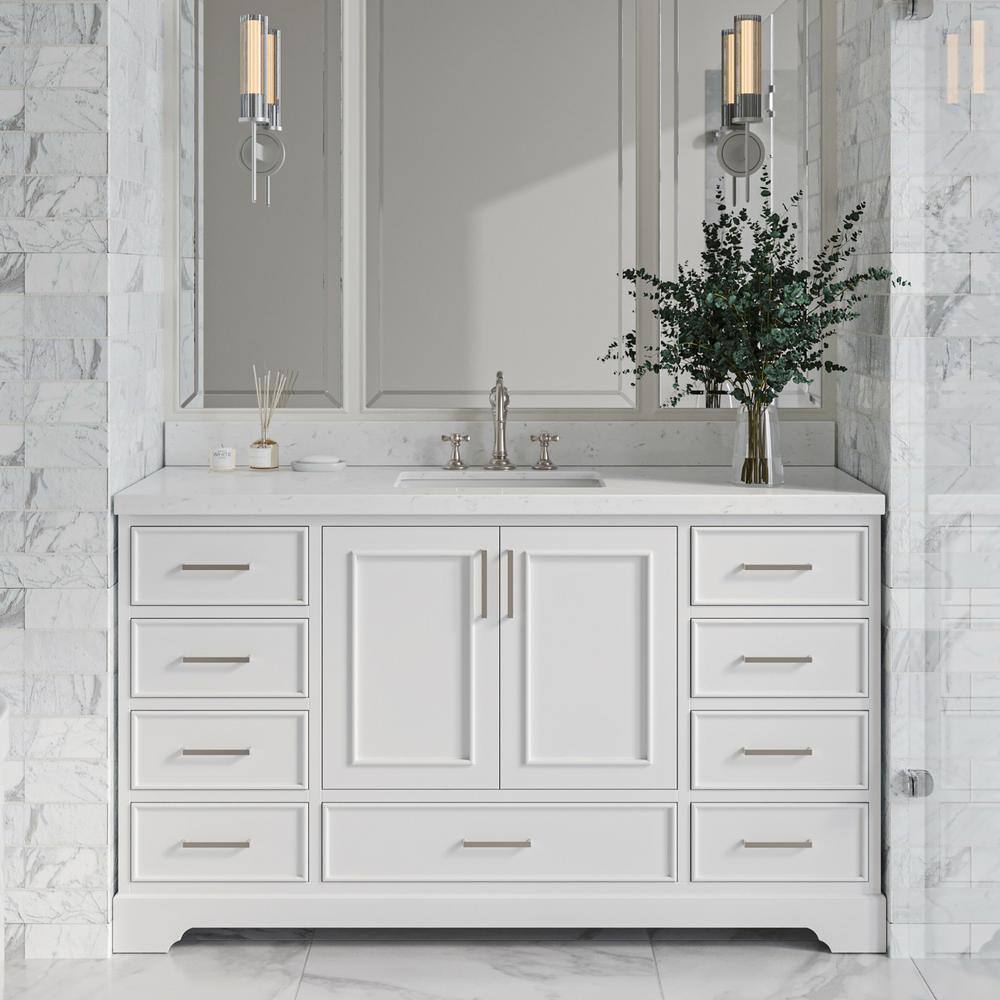 ARIEL Stafford 60 in. W x 22 in. D x 36 in. H Single Sink Freestanding ...