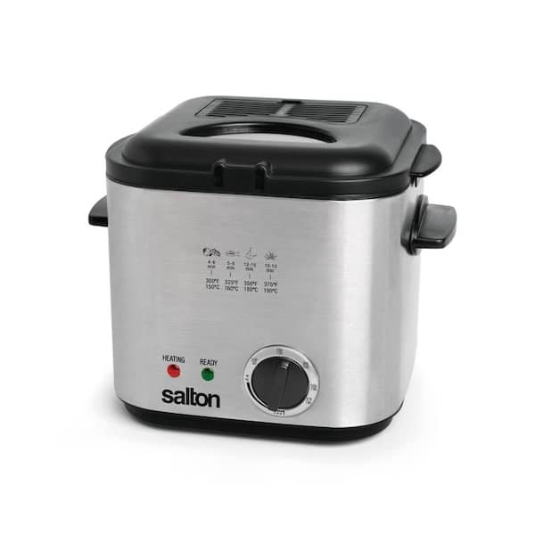 Salton 1 qt. Stainless Steel Compact Easy Clean Deep Fryer with Adjustable Temperature  Control DF1539 - The Home Depot
