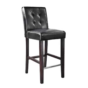 CORLIVING Antonio 29 in. Black Bonded Leather Bar Stool (Set of 2) DAD ...