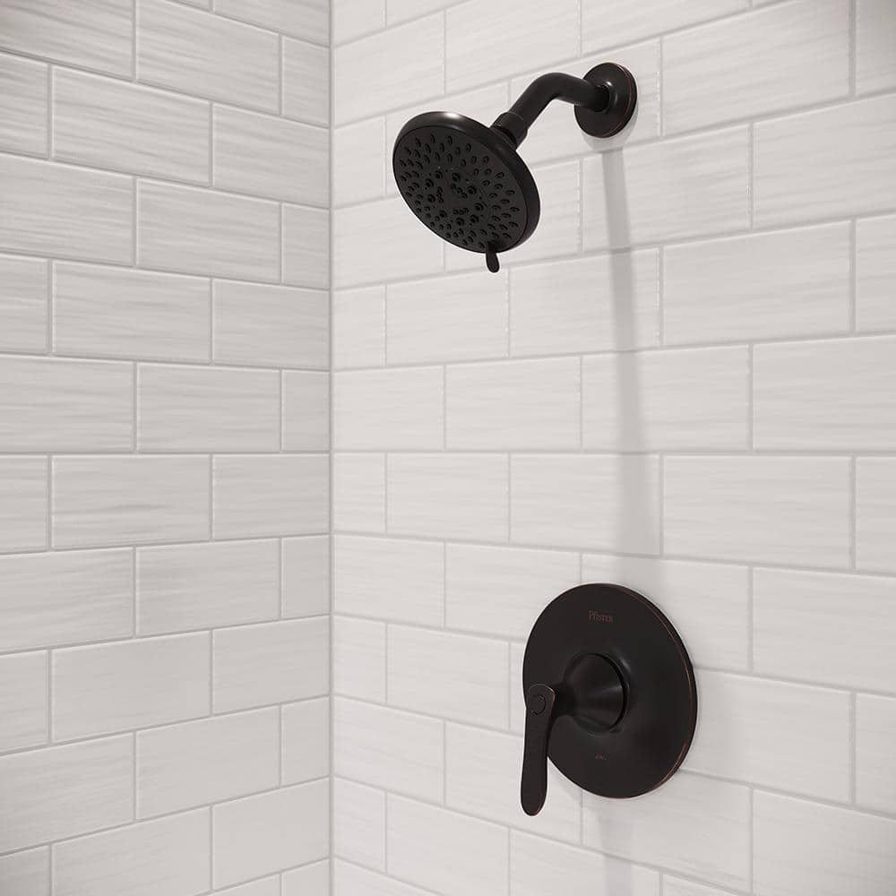 Tuscan Bronze Wall Mounted Shower Faucet Kit