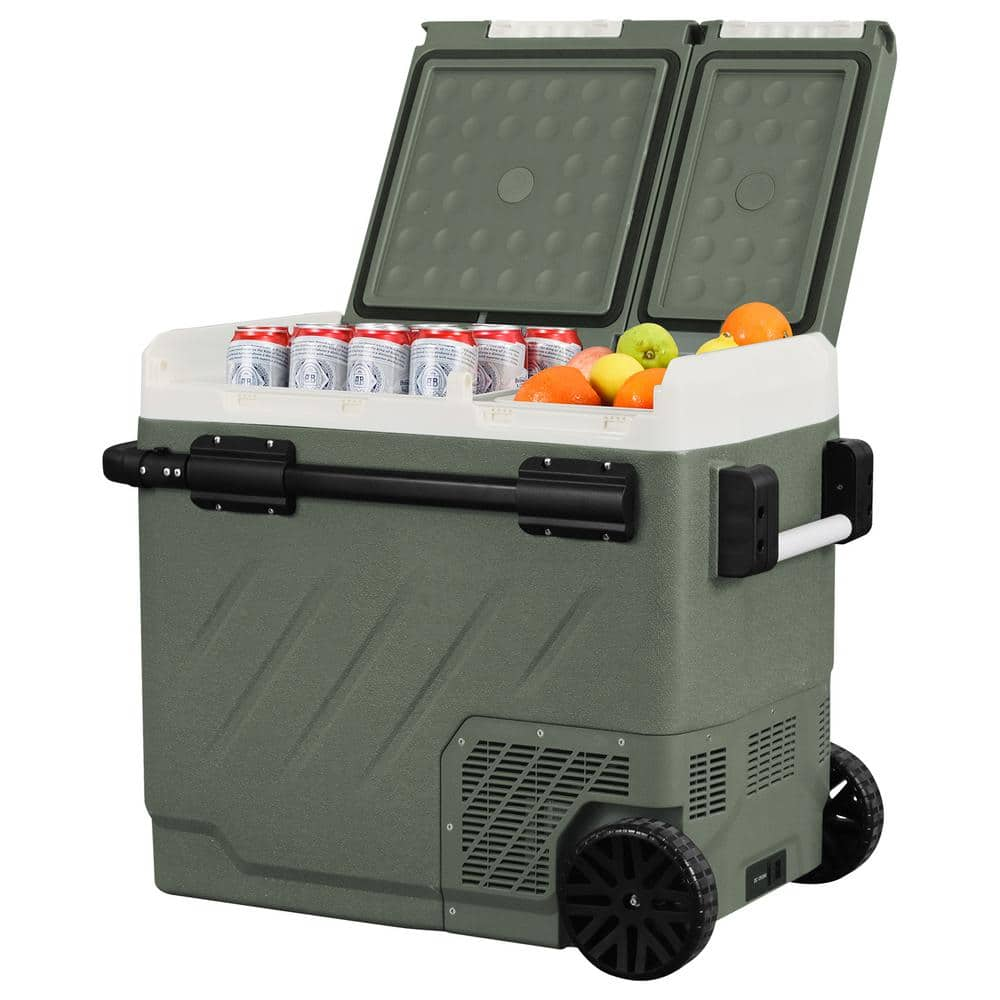 61 Qt. Portable Fridge Car Refrigerator Dual Zone Electric Cooler 12-Volt Compressor Freezer with Handle and Wheels -  Alpicool, ZAW60