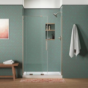 Echelon 44-48 in. W x 72 in. H Sliding Frameless Shower Door in Anodized Brushed Nickel