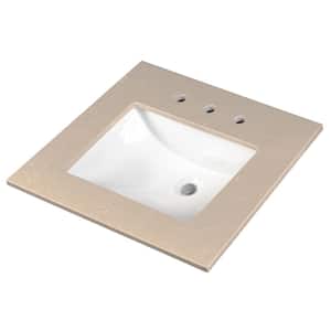 Cosmic Sand 31 in. W x 22 in. D Engineered Marble Vanity Top in Beige with White Rectangle Single Sink
