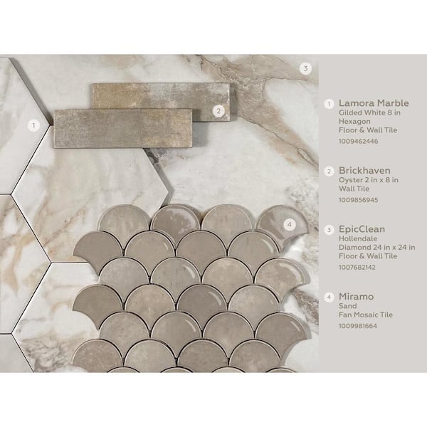 Brush Stroke Oyster Semi-Matte Cove Base 6x12 (8 Pcs) - Tiles