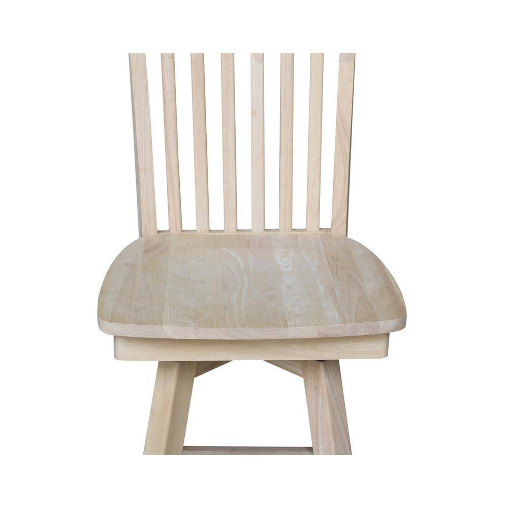Traditional Rubberwood Swivel Bar Stool in Rich Brown