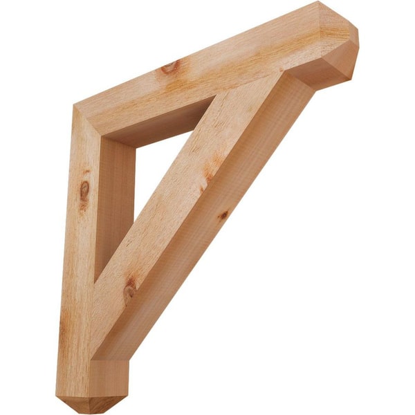 4 in. x 26 in. x 26 in. Western Red Cedar Traditional Craftsman Rough Sawn Bracket