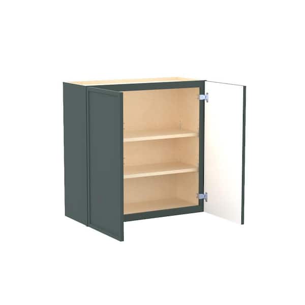Franklin 30 in. W x 12 in. D x 30 in. H Assembled Plywood Wall Kitchen Cabinet in Verdant Green with Soft Close