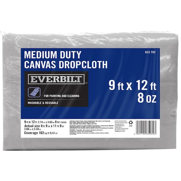 Everbilt 9 ft. x 12 ft. 8 oz. Canvas Drop Cloth