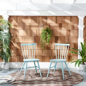 Chester Baby Blue Stackable Metal Outdoor Dining Chair (2-Pack)
