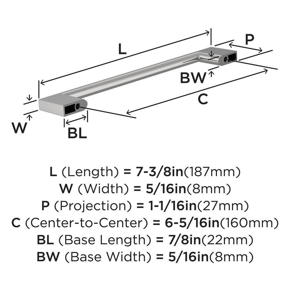 Polished Chrome Modern Cabinet Pull Bar with Mounting Hardware, 10 Pack