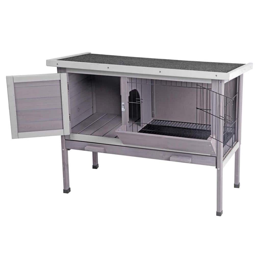 aivituvin Outdoor Rabbit Hutch - Upgrade with Metal Wire Pan