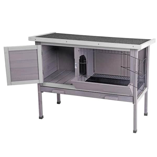 Outdoor Rabbit Hutch - Upgrade with Metal Wire Pan (Inner Space 3.1 sq. ft.)