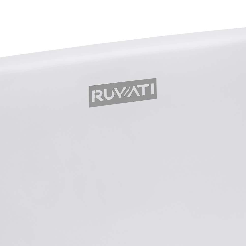 Ruvati 28" White Stone Above-Counter Vessel Sink