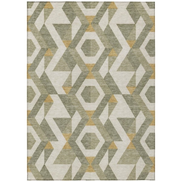 Chantille Machine Washable Indoor/Outdoor Abstract ACN2962 Sage 3 ft. x 5 ft. Area Rug