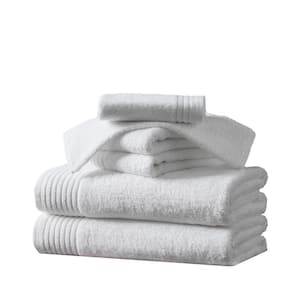 White Featherspun Cotton Ultra Soft 6-Piece Towel Set