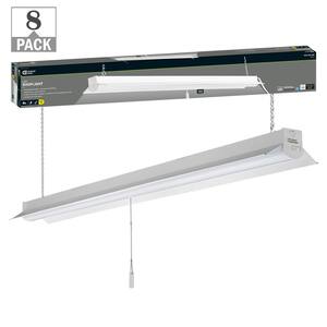 4 ft. 64- Watt Equivalent Integrated LED White Linkable Shop Light 3600 Lumens 4000K Bright White (8-Pack)