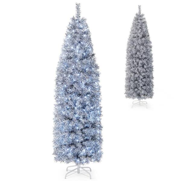 ANGELES HOME 7 ft. Pre-Lit Artificial Christmas Tree with Cool-White LED Lights