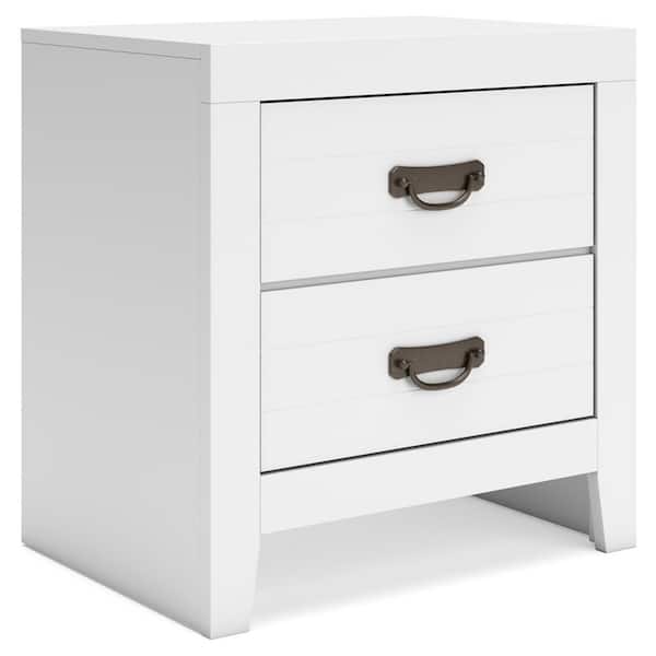 Binterglen White 2 Drawer 23 in. W Nightstand
