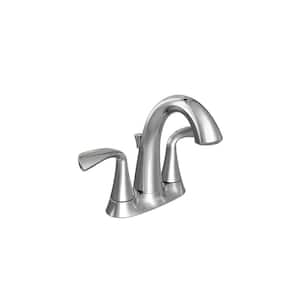 Fluent 4 in. Centerset 2-Handle Bathroom Faucet with Metal Speed Connect Drain in Polished Chrome